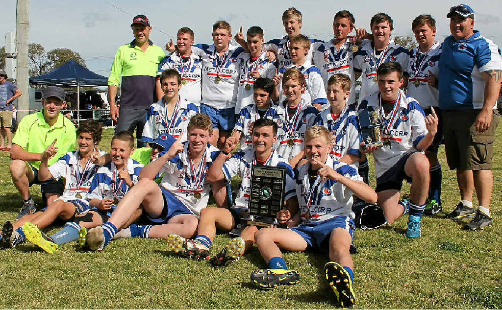 TOP FORM: Winning Collegians Under 14s after defeating Suburbs. TOP FORM: Winning Collegians Under 14s after defeating Suburbs.